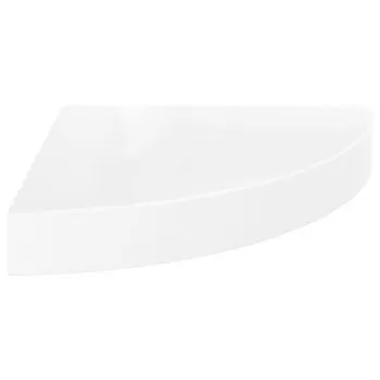 Raft coltar de perete, alb lucios, 25 x 25 x 3.8 cm
