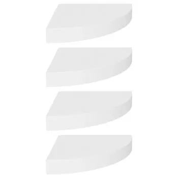 Set 4 bucati rafturi coltar de perete, alb, 25 x 25 x 3.8 cm