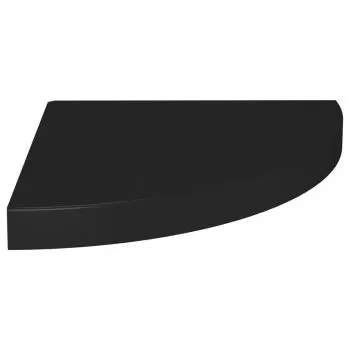 Raft coltar de perete, negru, 35 x 35 x 3.8 cm