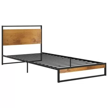 Cadru de pat, negru, 100 x 200 cm