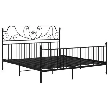 Cadru de pat, negru, 180 x 200 cm