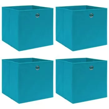 Set 4 bucati cutii depozitare, albastru