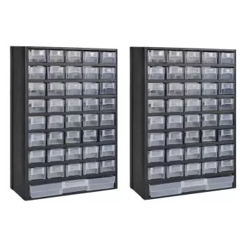 Cutie de depozitare unelte cu 41 sertare, negru