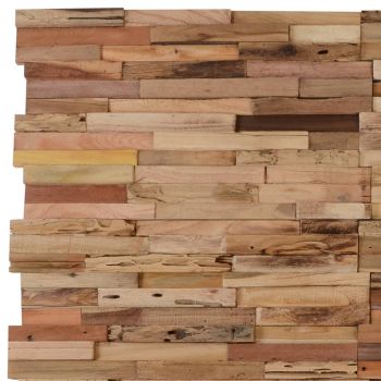 Panouri placare pereți, 10 buc., 1.03 m², lemn de tec reciclat