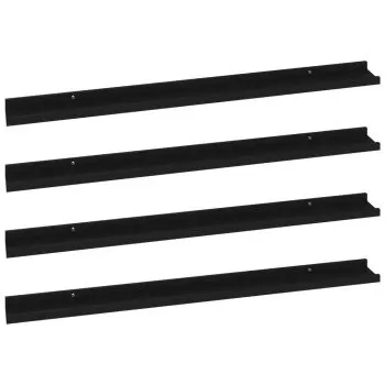 Set 4 bucati rafturi de perete, negru, 100 x 9 x 3 cm