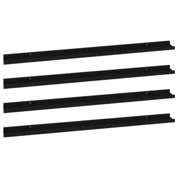 Set 4 bucati rafturi de perete, negru, 115 x 9 x 3 cm