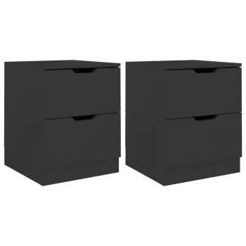 Set 2 bucati dulapuri noptiera, negru, 40 x 50 cm