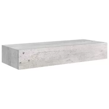 Dulap de perete cu sertar, gri beton, 60 x 23.5 x 10 cm