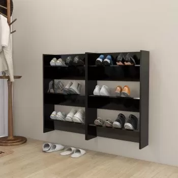 Set 2 bucati pantofare de perete, negru, 60 x 18 x 90 cm