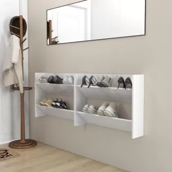 Set 2 bucati pantofare de perete, alb, 80 x 18 x 60 cm