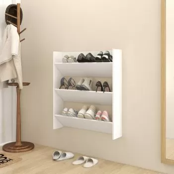 Pantofar de perete, alb, 80 x 18 x 90 cm