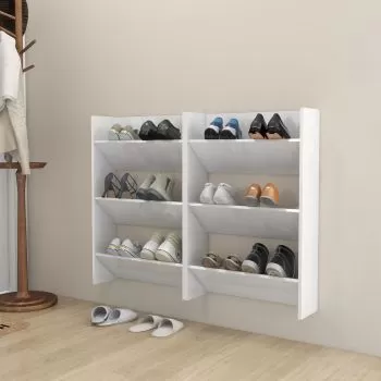 Set 2 bucati pantofare de perete, alb, 60 x 18 x 90 cm
