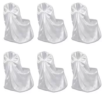 Set 12 bucati husa de scaun pentru nunti, alb
