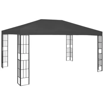 Pavilion cu sir de lumini LED, antracit, 3 x 4 m