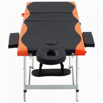 Masa de masaj pliabila, negru si portocaliu, 191 x 70 x 81 cm