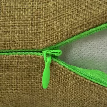 Set 4 bucati huse de perna cu aspect de panza, verde, 80 x 80 cm