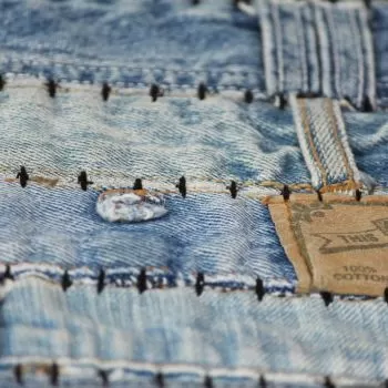 Covor petice jeans Albastru denim, albastru, 80 x 150 cm