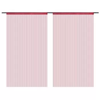 Set 2 bucati draperii cu franjuri, burgundy, 100 cm
