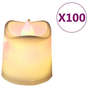 Lumânări pastile electrice fără flacără cu LED 100 buc alb cald