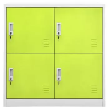 Dulap vestiar, gri deschis si verde, 90 x 45 x 92.5 cm