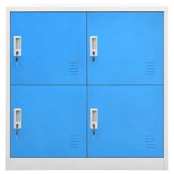 Dulap vestiar, gri deschis si albastru, 90 x 45 x 92.5 cm