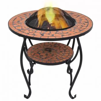 Masa cu vatra de foc, terracota, 68 cm