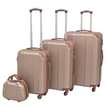 Set 4 bucati set de valize trollere, auriu, 44 x 76 x 105 cm