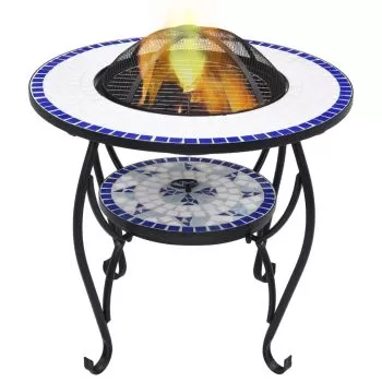Masa cu vatra de foc, albastru, 68 cm