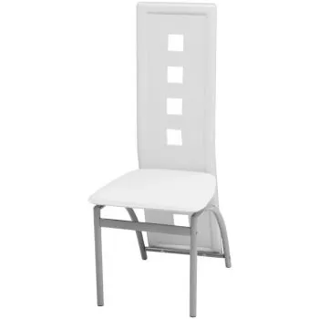 Set 2 bucati scaune de bucatarie, alb, 43 x 55.5 x 108 cm