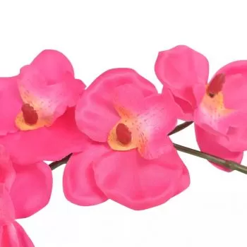 Planta artificiala orhidee cu ghiveci, rosu, 30 cm