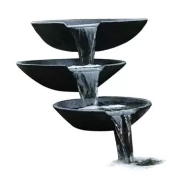 Fantana de gradina tip cascada in forma de scoici 35/45/55 cm, negru