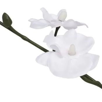 Planta artificiala orhidee cu ghiveci, alb, 30 cm