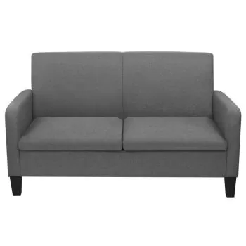 Canapea cu 2 locuri, gri închis, 135 x 65 x 76 cm