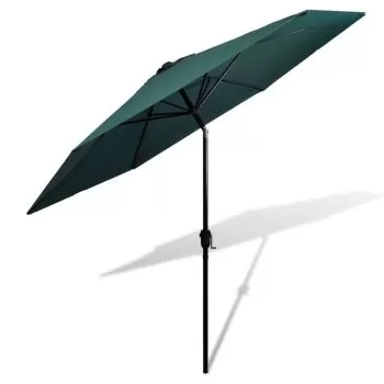 Umbrelă de soare cu stâlp din oțel 3 m, verde