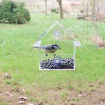 Hrănitor de păsări din acril, 15 x 10 x 15.3 cm, FB370