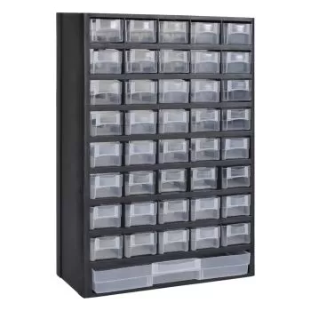 Dulap pentru unelte cu 41 sertare din plastic, negru
