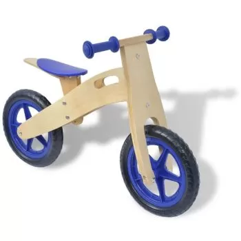 Bicicleta pentru echilibru din lemn, albastru