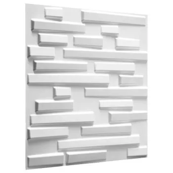 Set 12 bucati panouri de perete 3d ventura, alb, 50 cm
