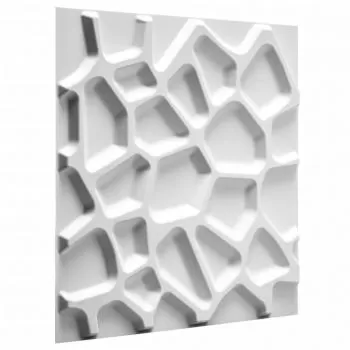 Set 12 bucati lambriuri de perete 3d, alb, 50 cm