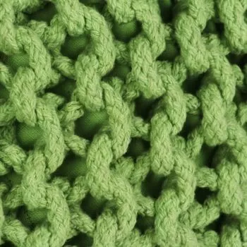 Puf tricotat manual, verde
