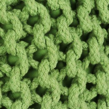 Puf tricotat manual, bumbac, 50 x 35 cm, verde