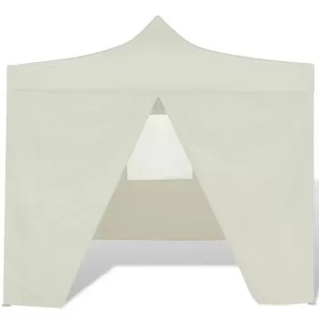 Cream Foldable Tent 3 x 3 m with 4 Walls, crem, 3 x 3 m