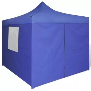 Blue Foldable Tent 3 x 3 m with 4 Walls, albastru, 3 x 3 m