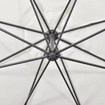Umbrelă de soare suspendată, 3,5 m, alb nisipiu