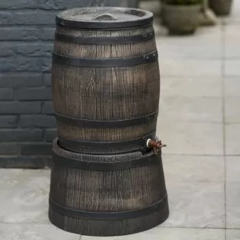 Suport butoi apă de ploaie cu aspect de lemn, maro, 45x28,5 cm