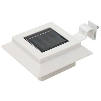 Lămpi solare de exterior, 12 buc., alb, 12 cm, pătrat, LED