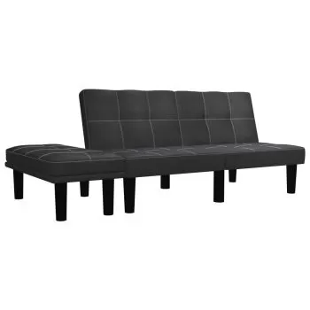 Canapea cu 2 locuri, negru, 133 x 73 x 71 cm