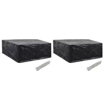 Set 2 bucati huse mobilier gradina, negru, 260 x 260 x 90 cm