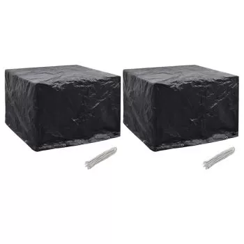 Set 2 bucati huse mobilier gradina, negru, 122 x 112 x 98 cm