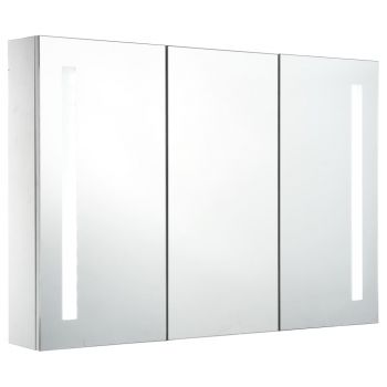 Dulap de baie cu oglindă și LED, 89 x 14 x 62 cm